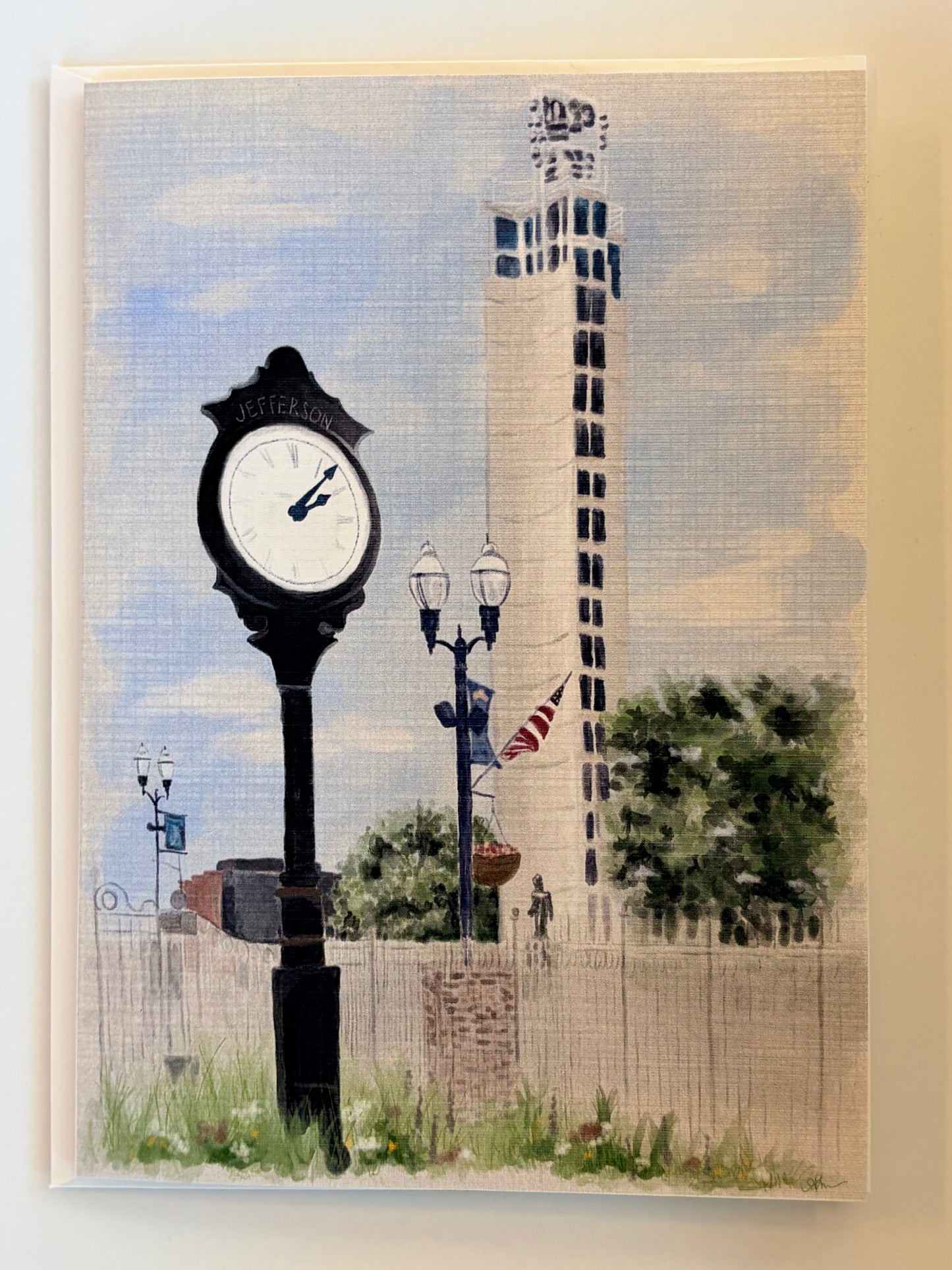 Watercolor Bell Tower card