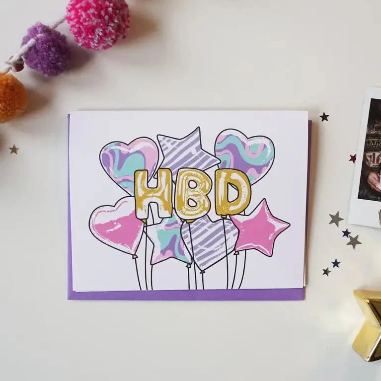 HBD Balloons card