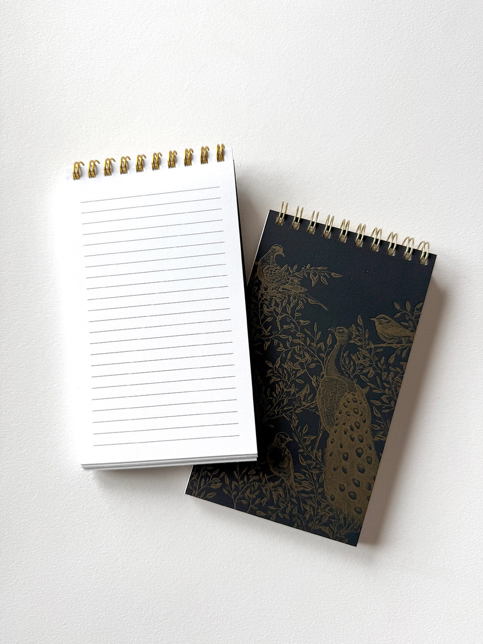 Inside view of lined notebook with top spiral