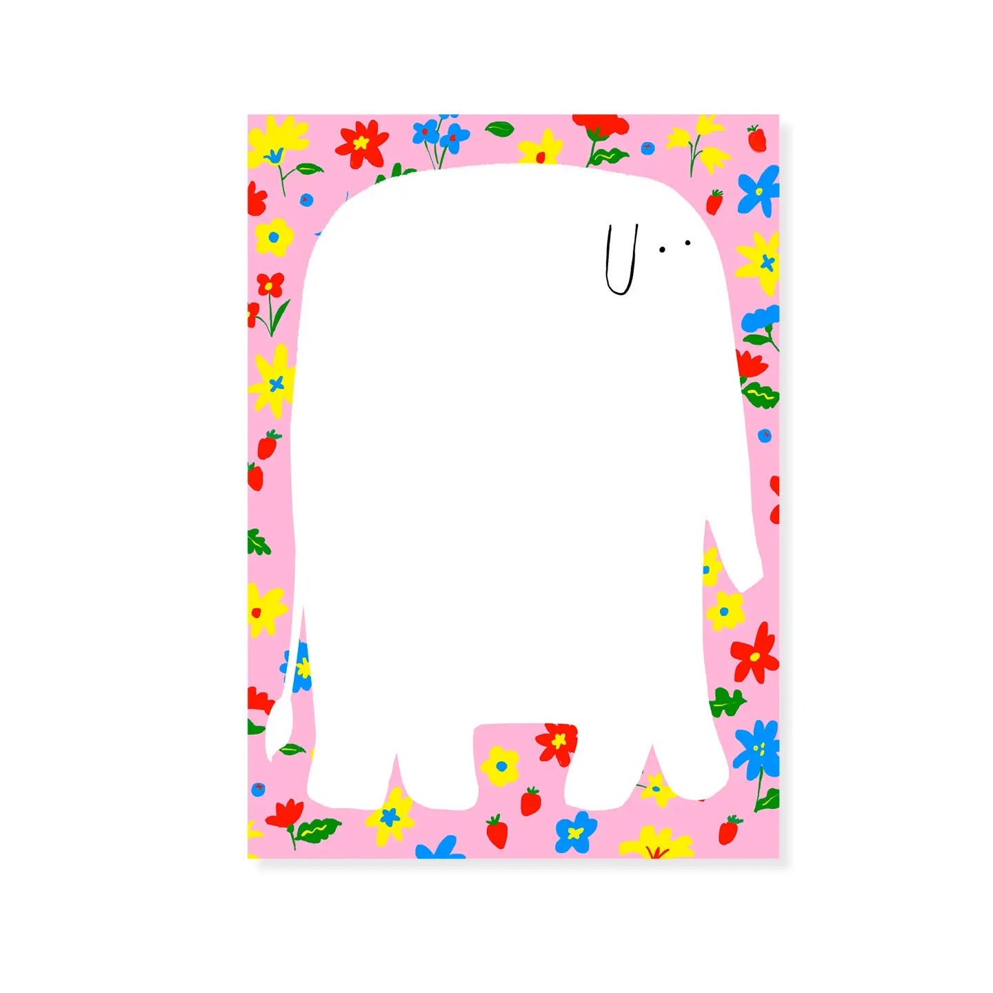 Notepad with floral outline of an elephant