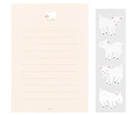 Letter writing paper and goat stickers