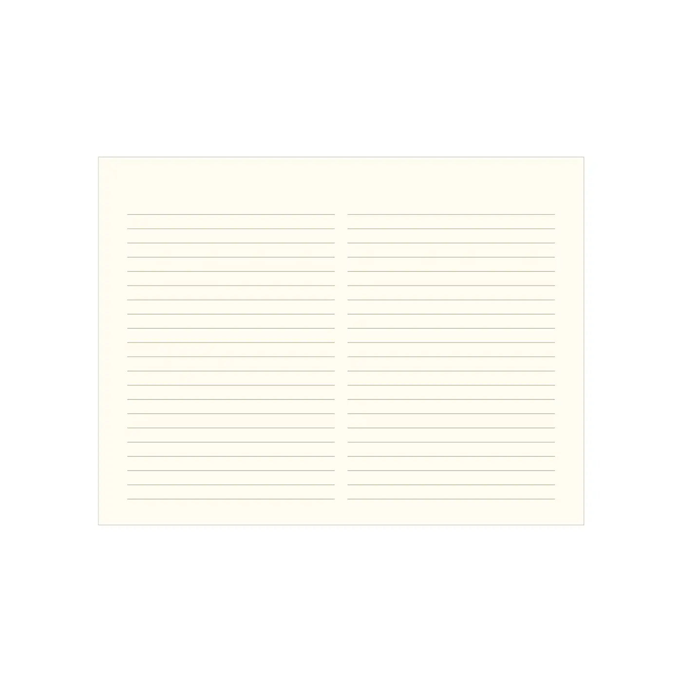 Inside view of guest book. White lined paper.