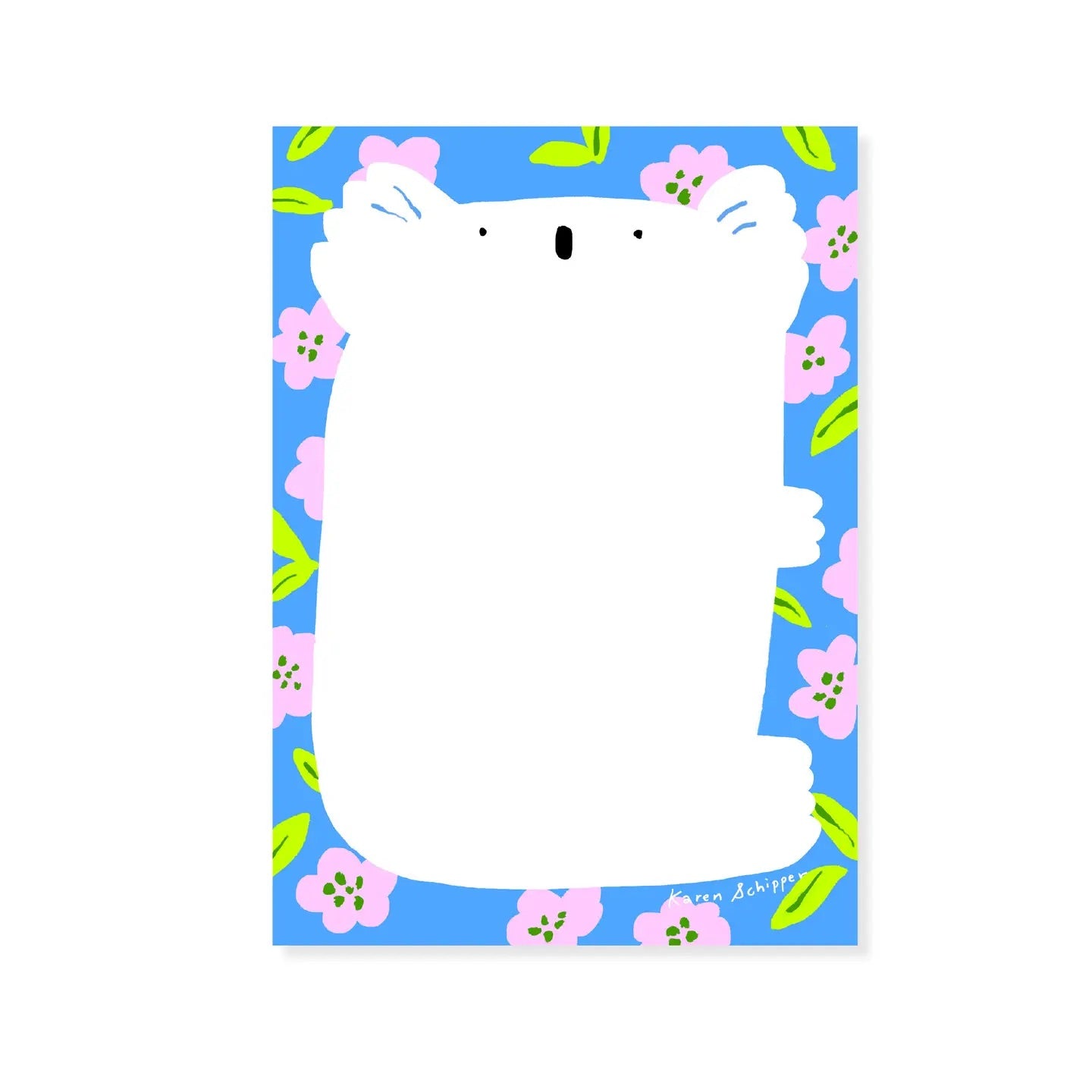 Notepad with floral outline of koala