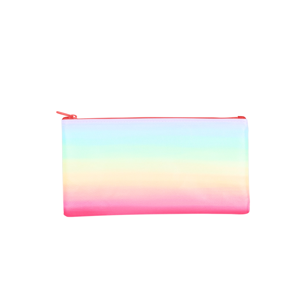 Gradient pencil case with pink to blue color transition