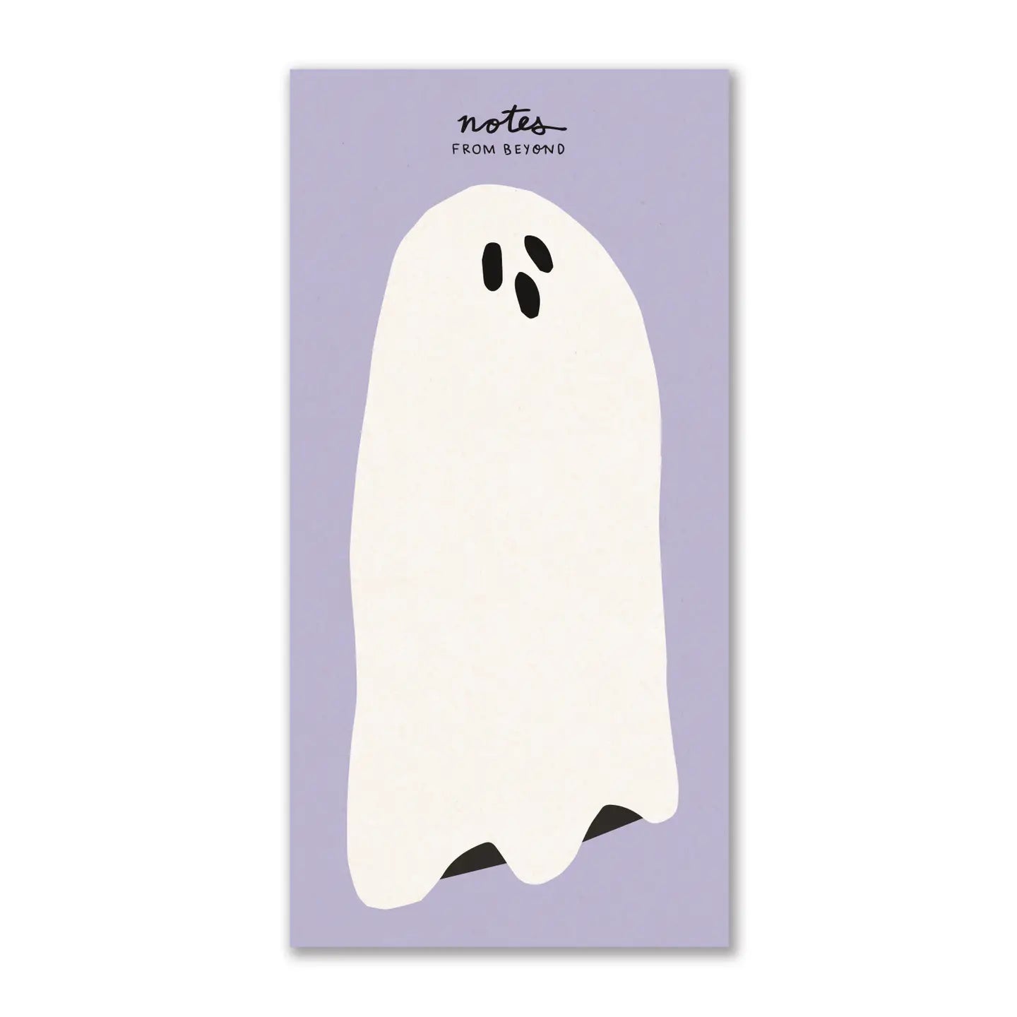 Notepad with ghost design on a purple background