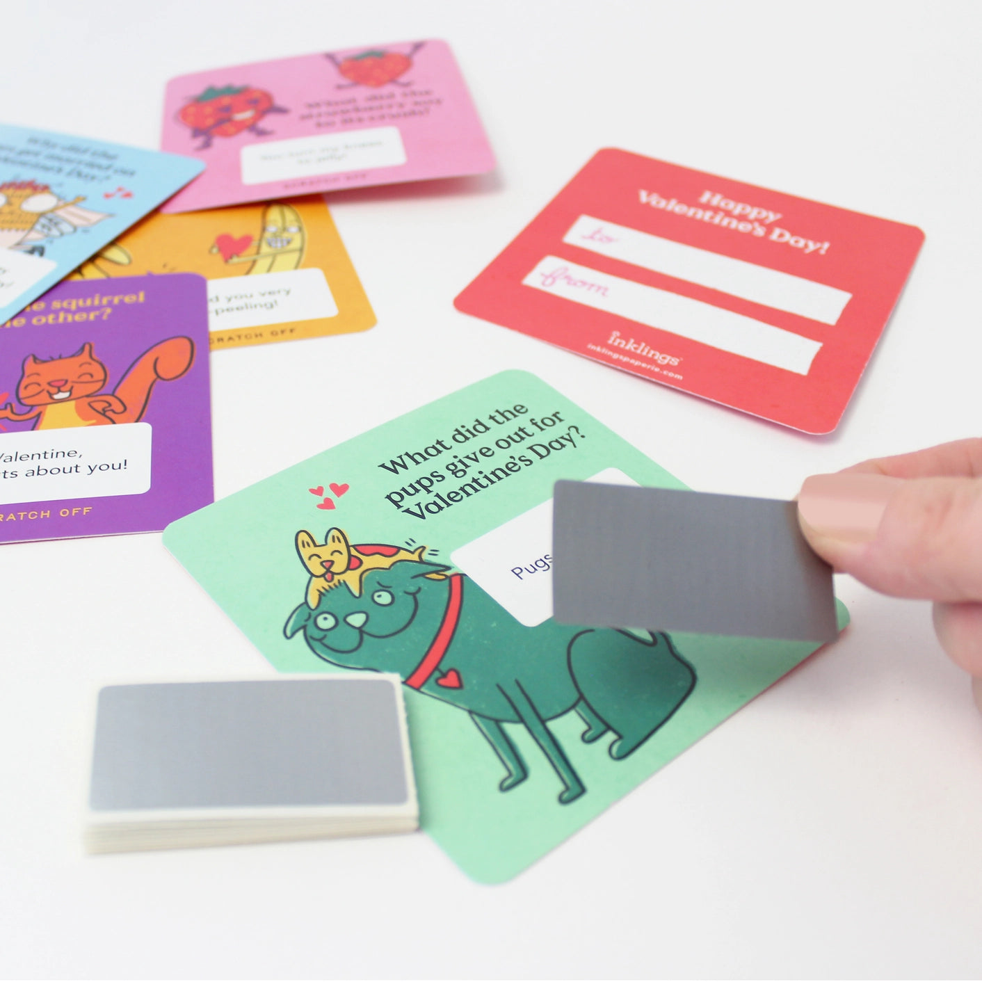 Closer view of scratch-off Valentine