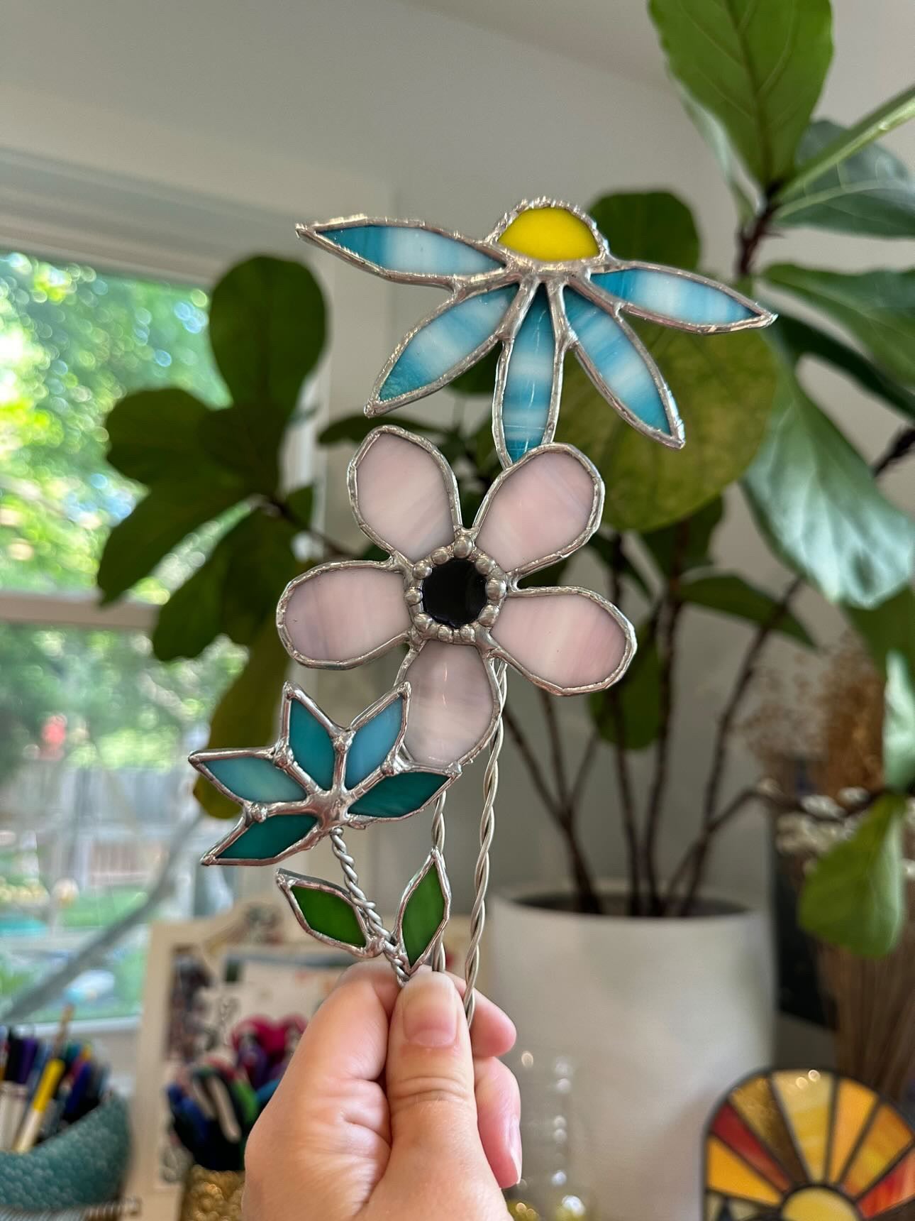 Three different floral designs