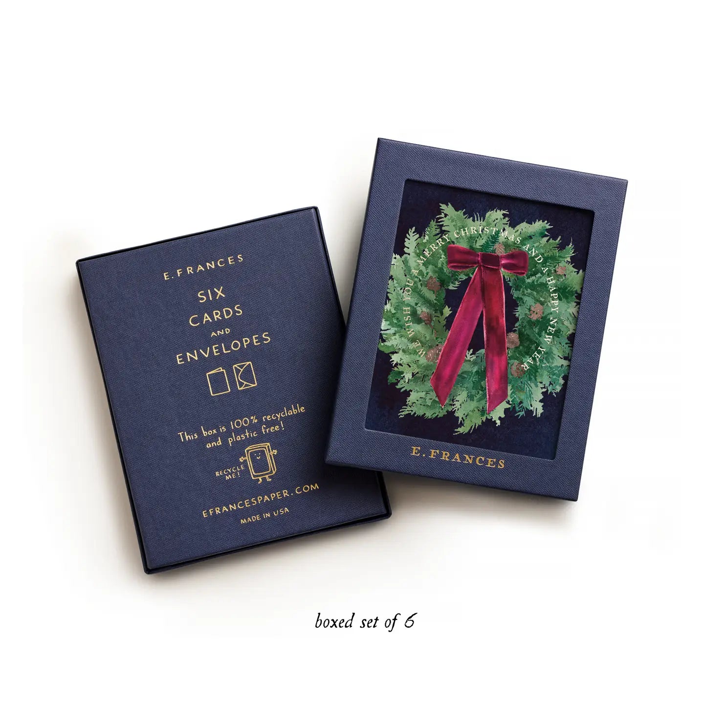 Boxed set of wreath card