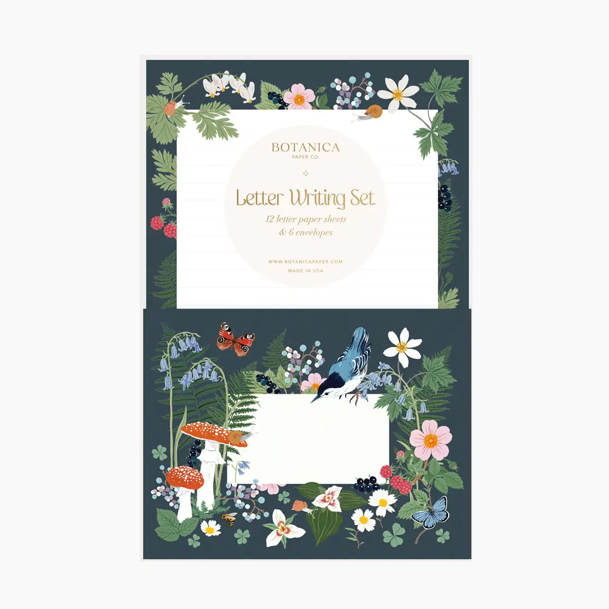Letter writing set with woodland design