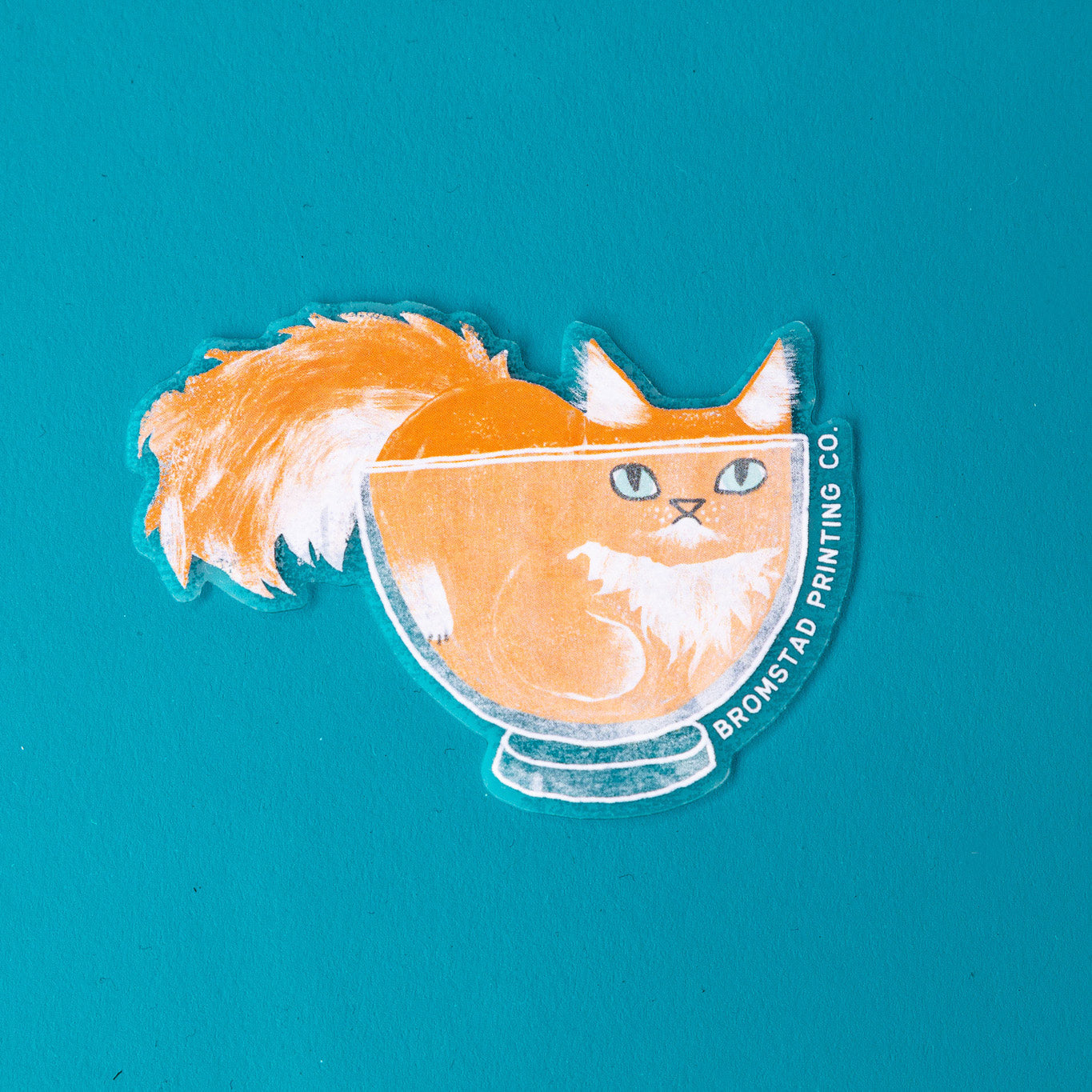 Clear Cat in a Bowl sticker