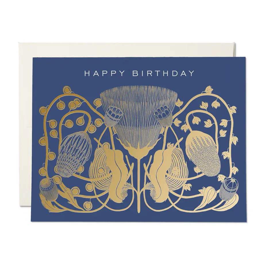 Cobalt and Gold Birthday card