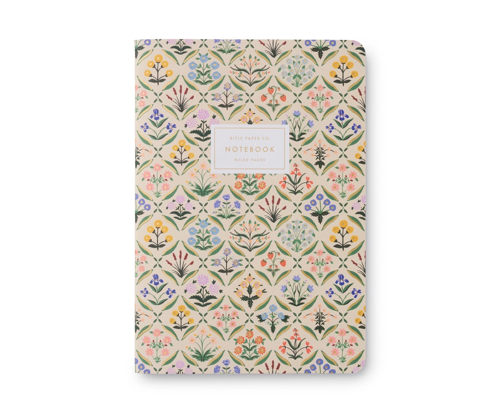 Cream notebook cover with floral pattern 