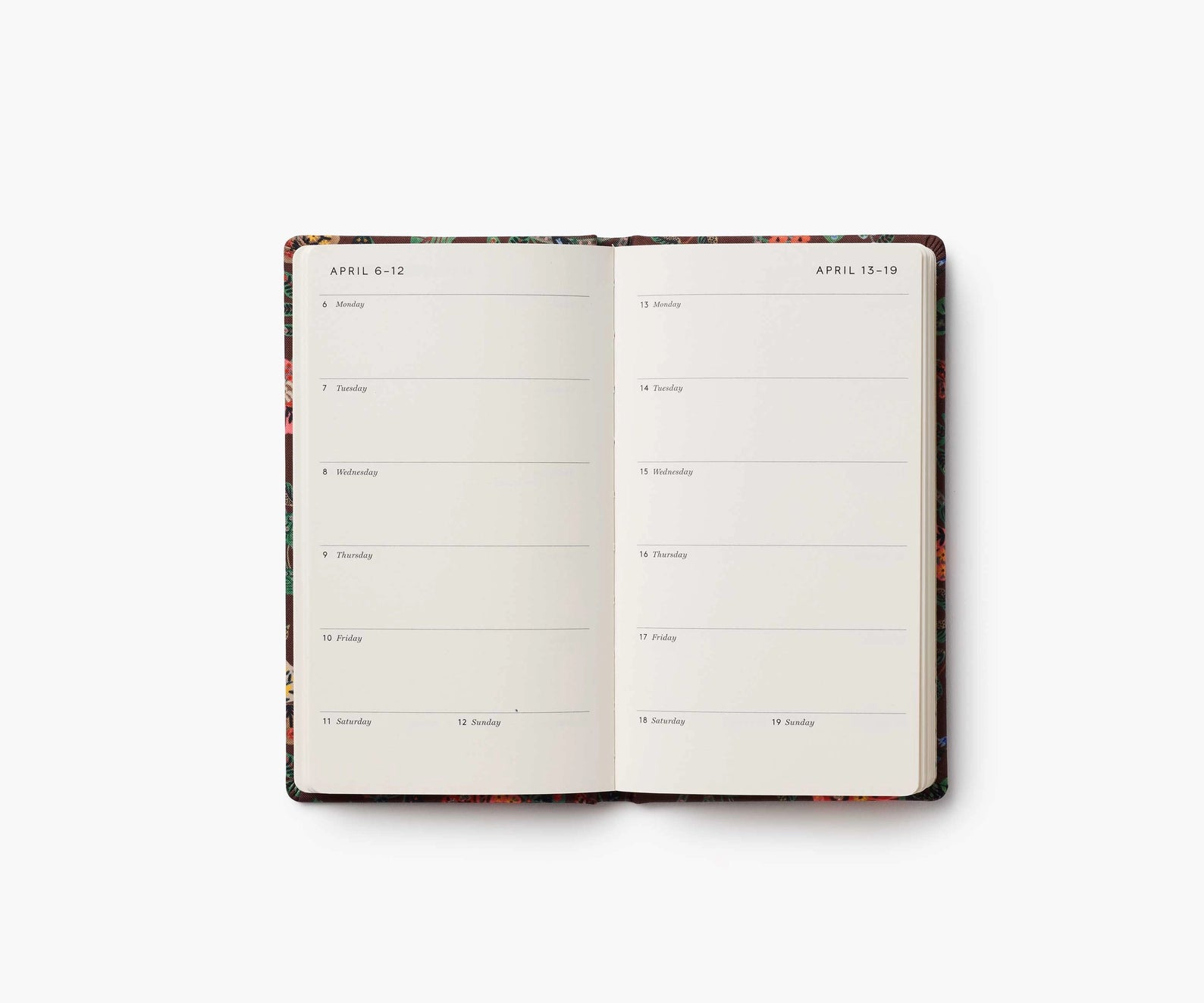 Inside weekly view of planner 
