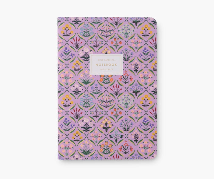 Purple notebook cover with floral pattern 