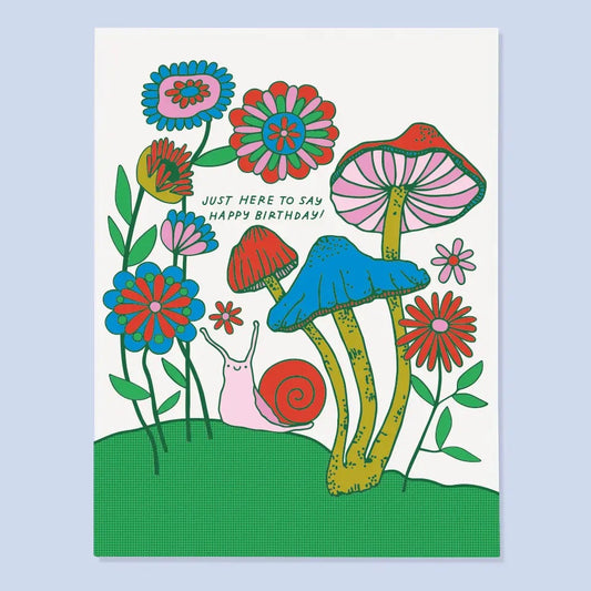 Mushroom Snail Birthday card