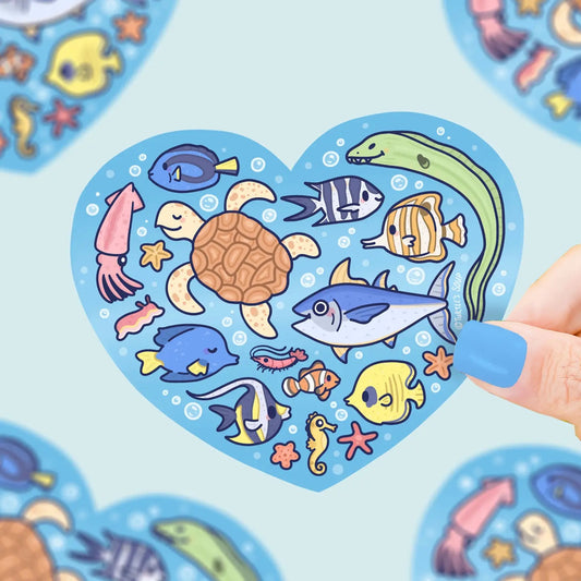 Ocean Heart sticker
