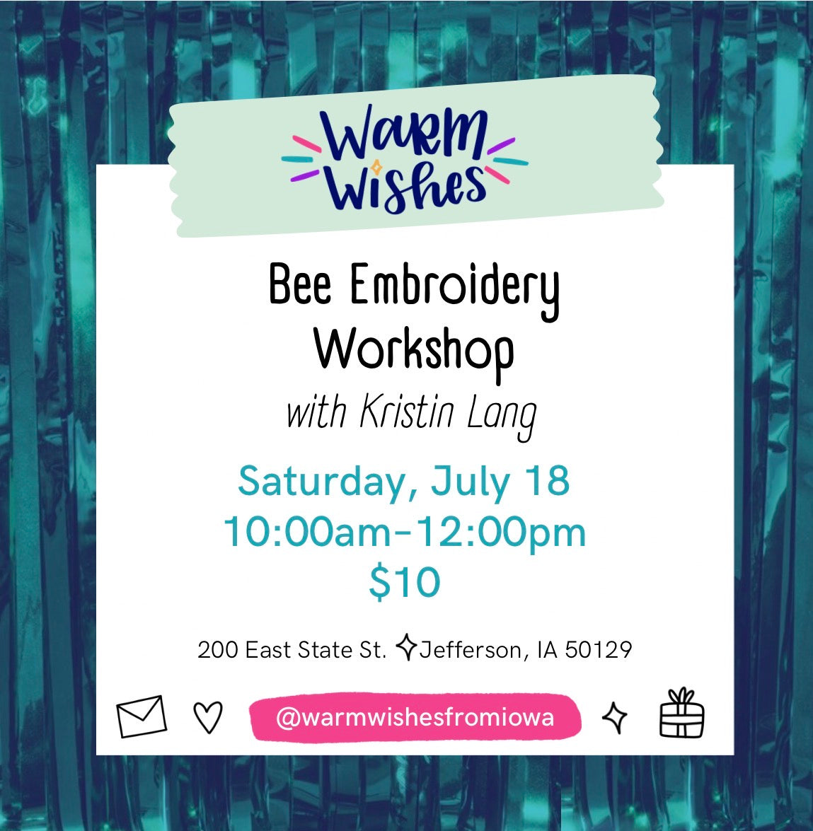 Bee Embroidery workshop