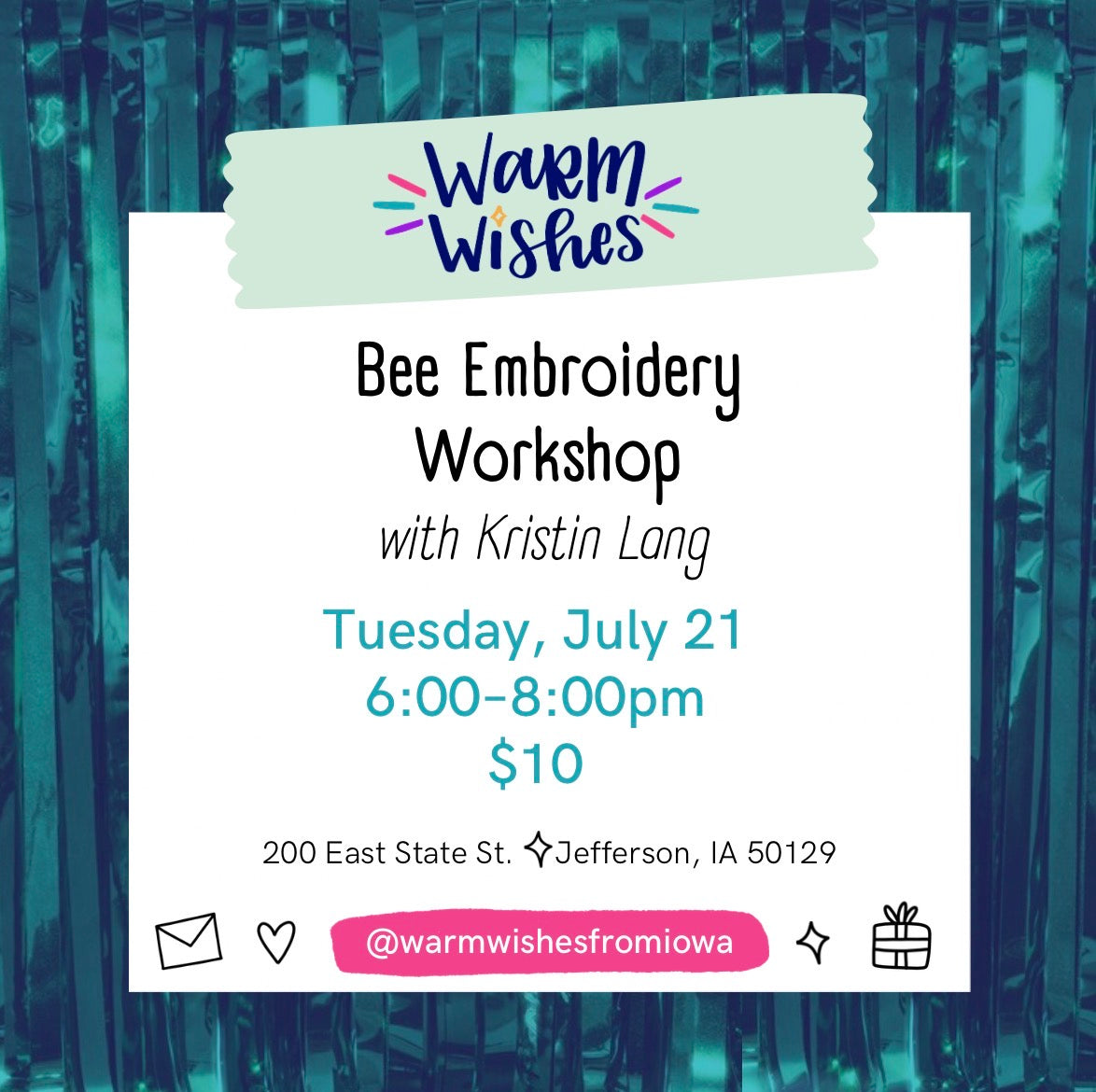 Bee Embroidery workshop