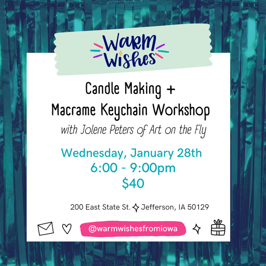 Candle Making + Macrame Keychain workshop