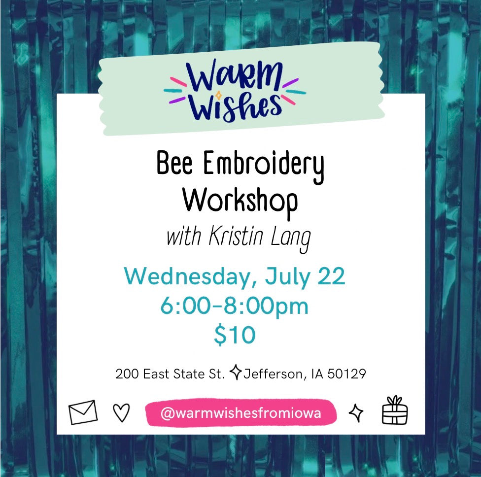 Bee Embroidery workshop