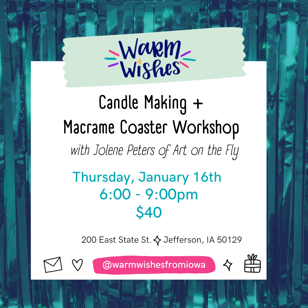 Candle Making + Macrame Coaster workshop