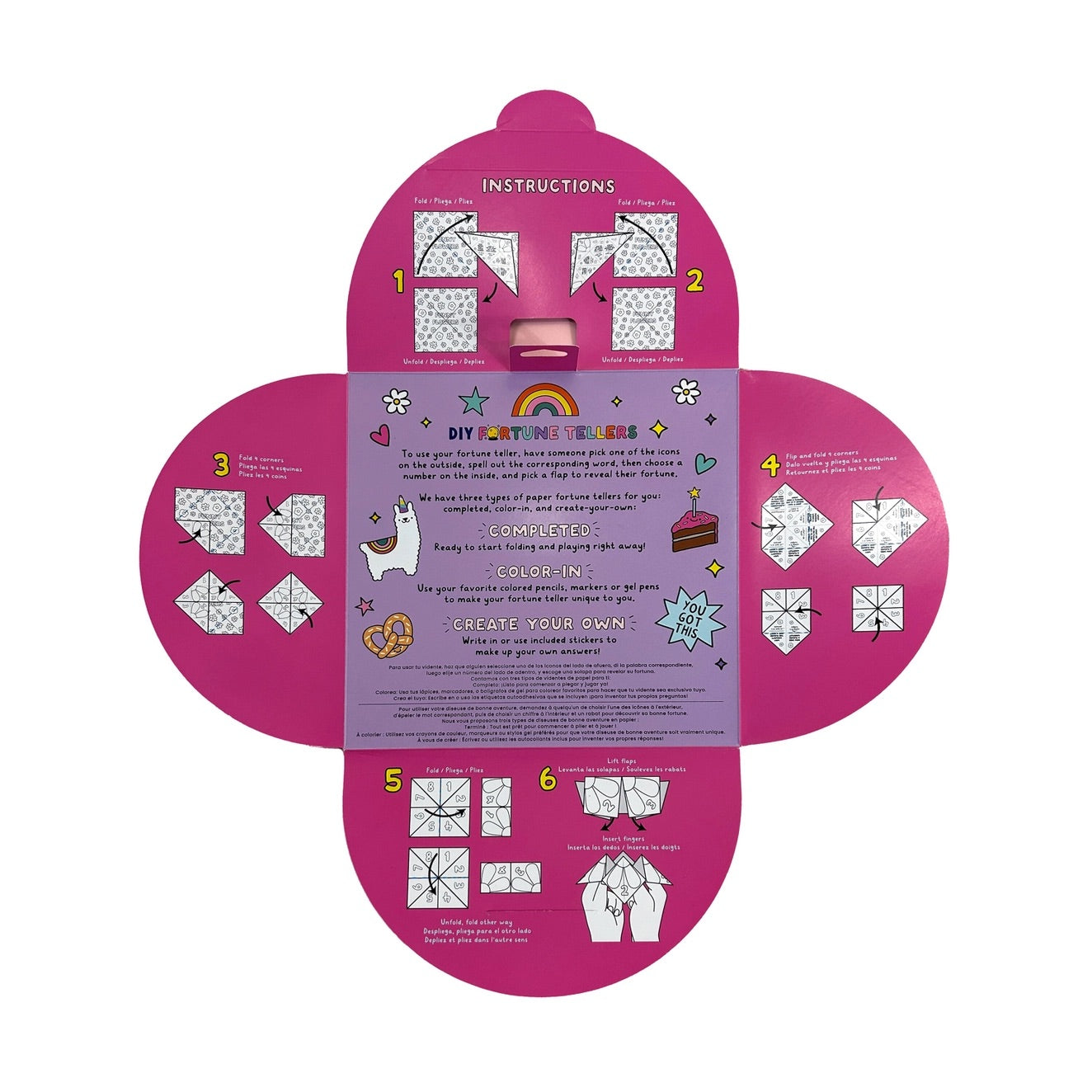 Inside view of fortune teller kit 