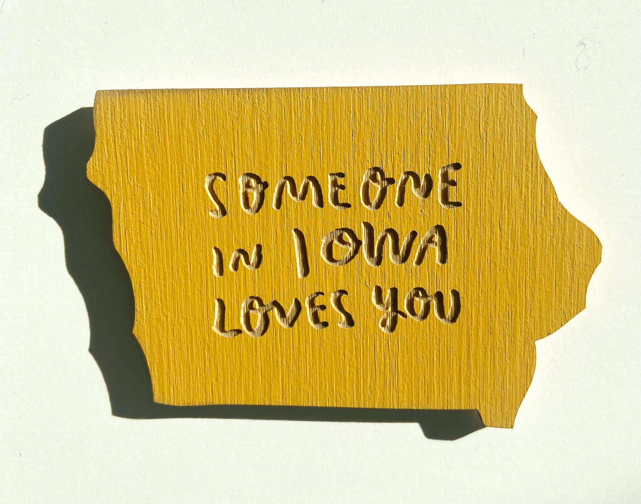 Someone In Iowa Loves You magnet- mustard or turquoise