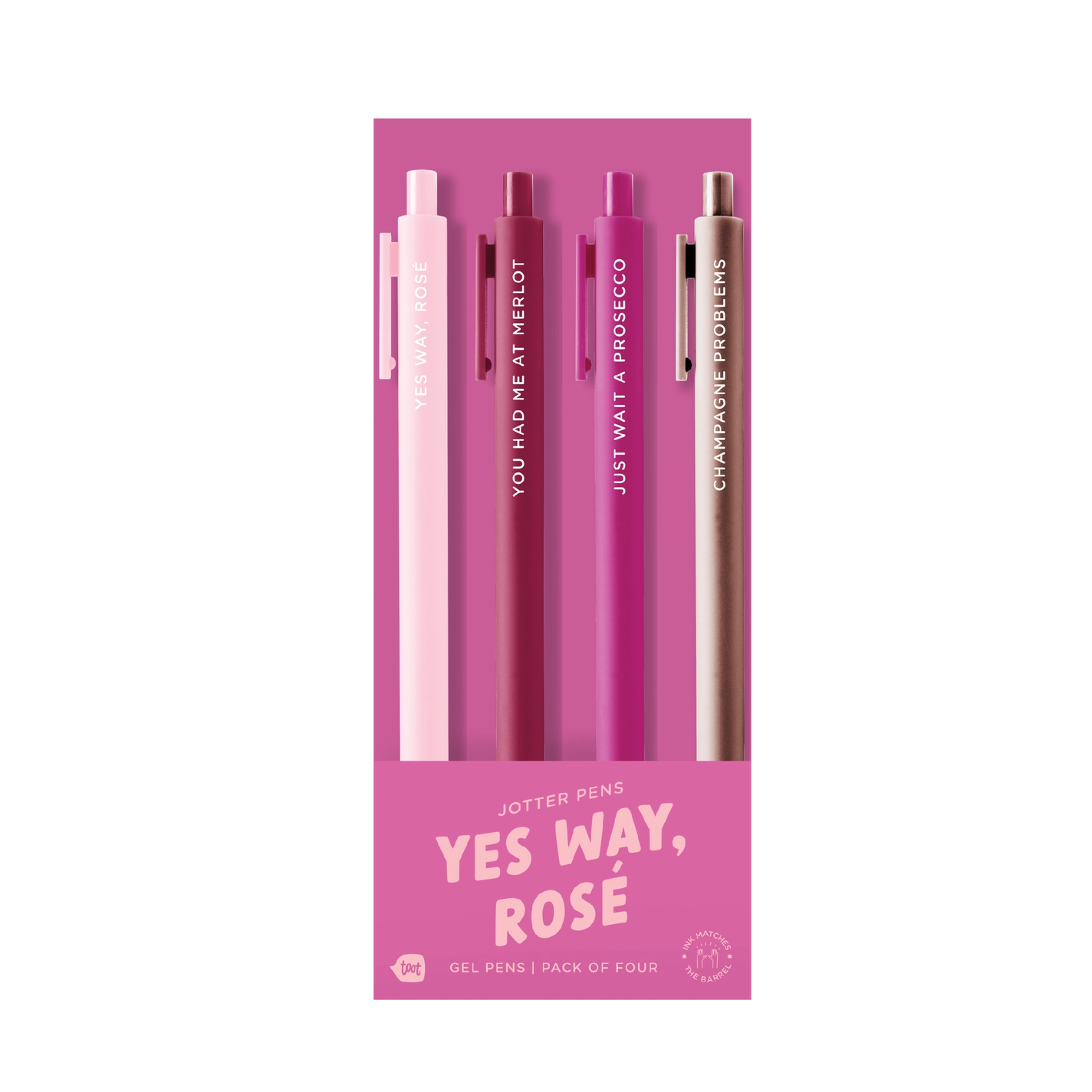Yes Way, Rosé Jotter Set Pens- 4 pack