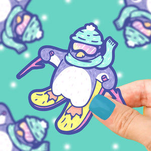 Skiing Penguin sticker