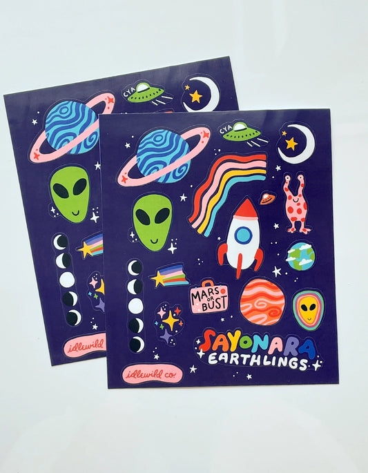 Alien sticker sheet (set of 2)