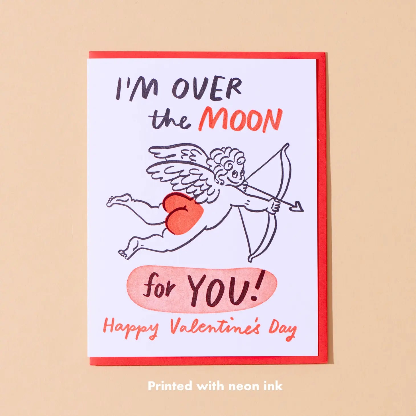 Over the Moon Letterpress card