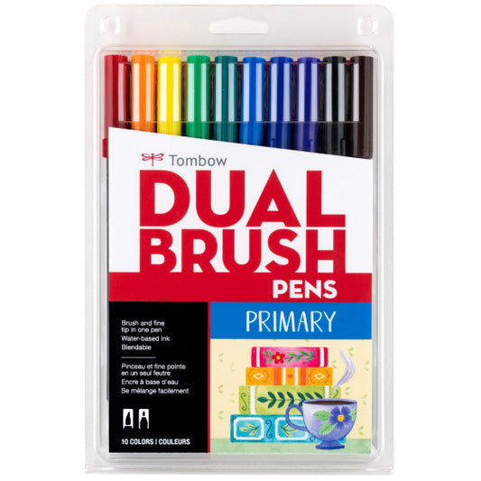 Tombow Dual Brush Set of 10- Primary