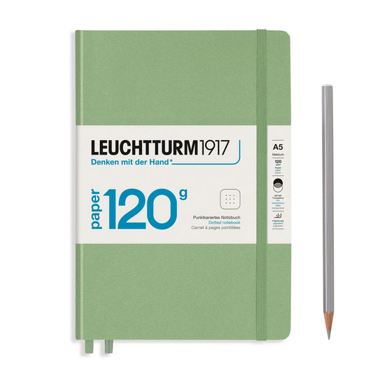 Front cover of a sage green notebook with Leuchtturm1917 branding