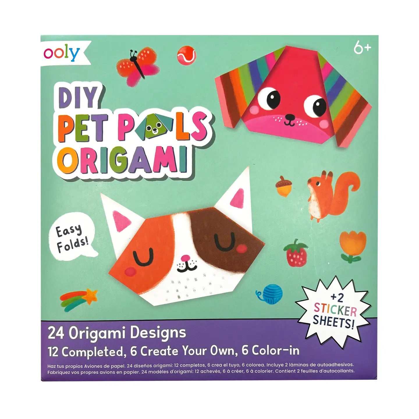Front cover of animal origami diy kit