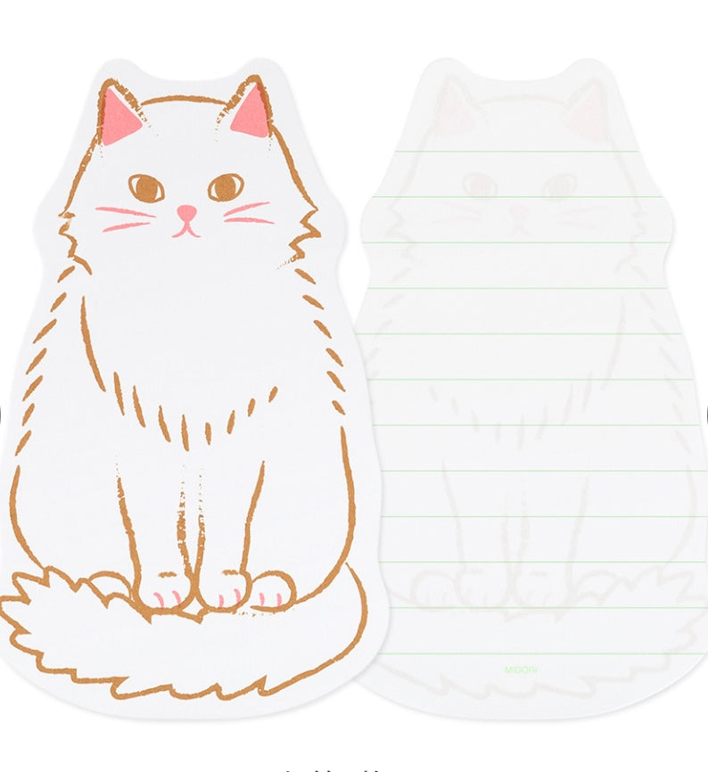 White cat letter writing sheets 