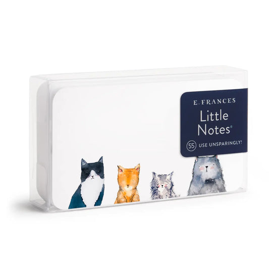 Pack of white little note cards with cat illustrations