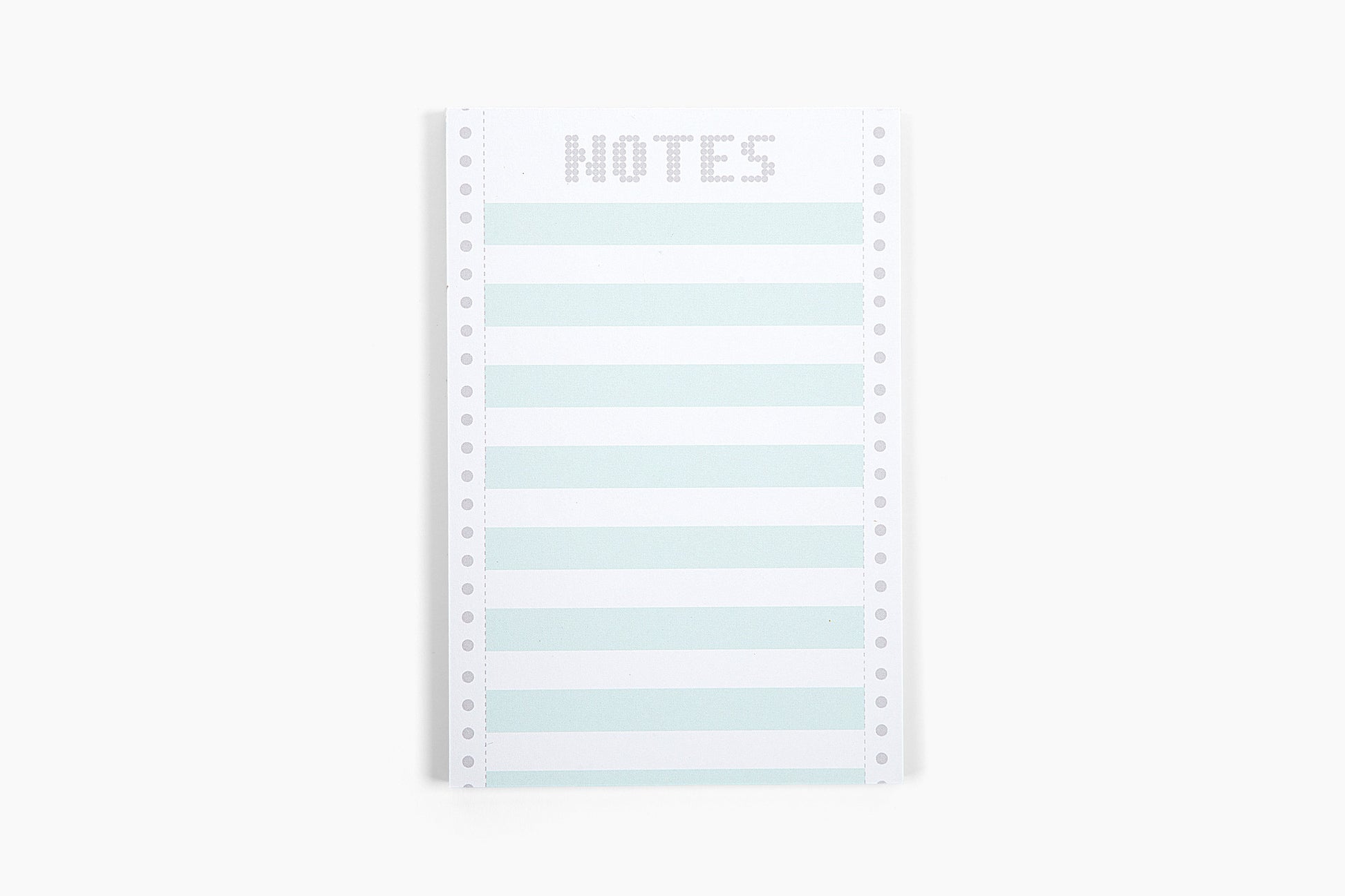 Notebook with striped pages on a white background