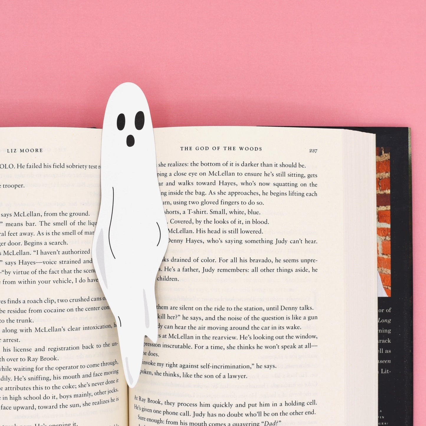 Ghost bookmark in a book 