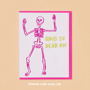Omg Skeleton Letterpress card