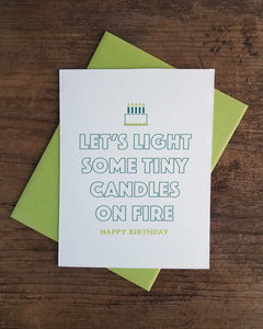 Tiny Candles Birthday Letterpress card