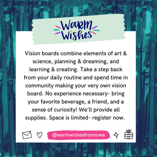 Vision Board workshop-  Monday, October 9, 6:30 - 8:00pm