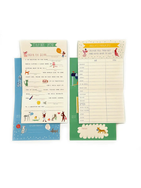 Two examples of the stationery set