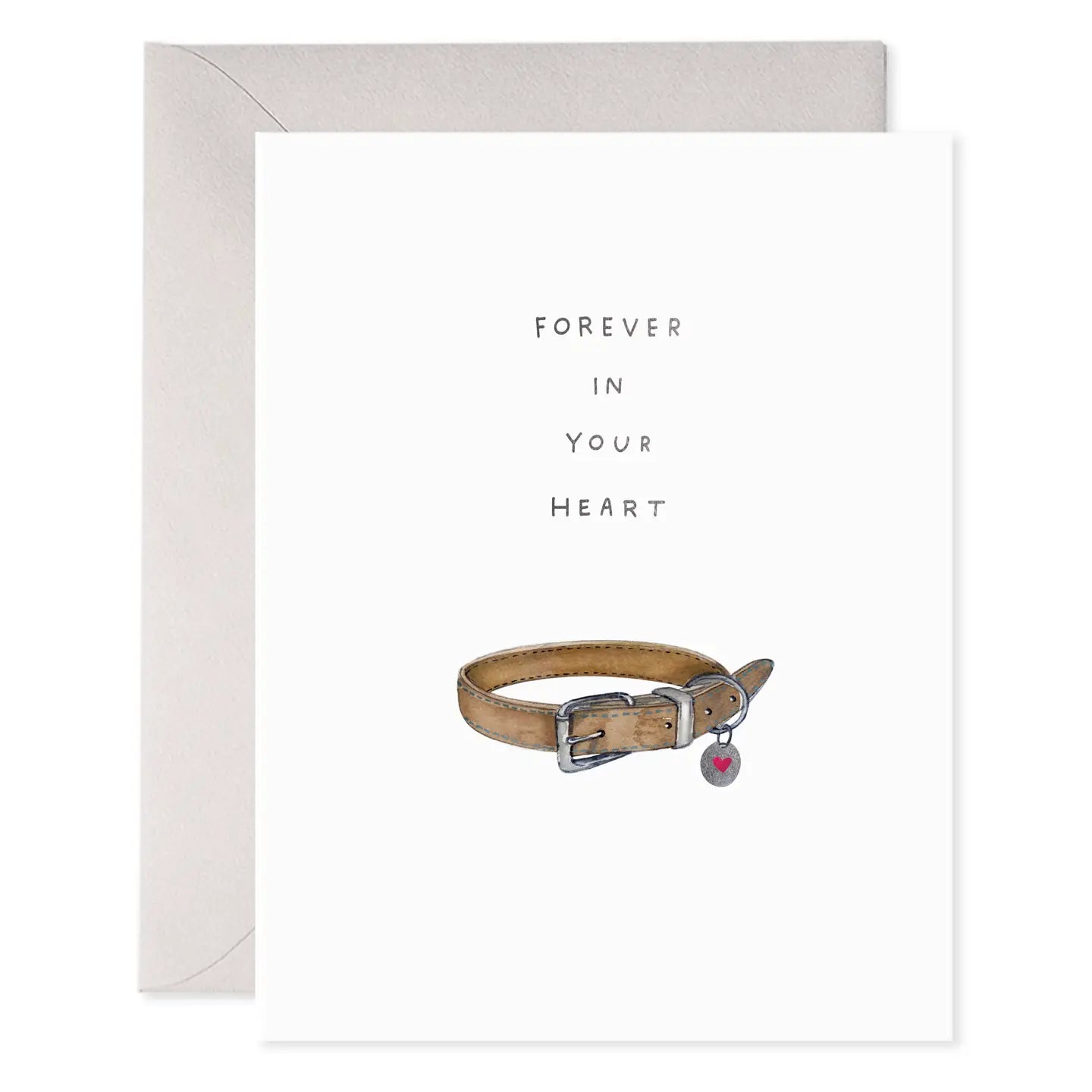 Card with a dog collar and 'Forever in Your Heart' text