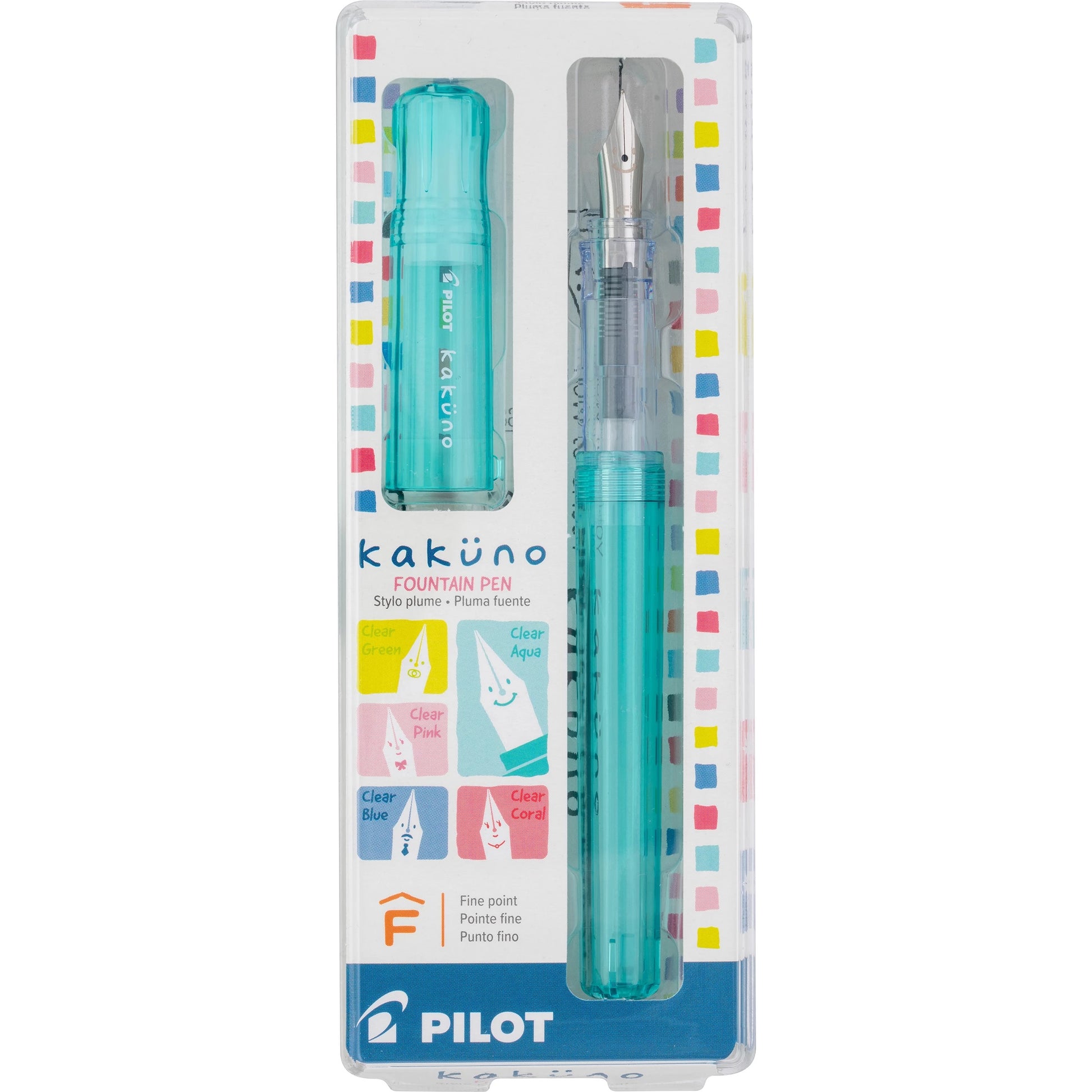 Aqua Pilot fountain pen set in packaging