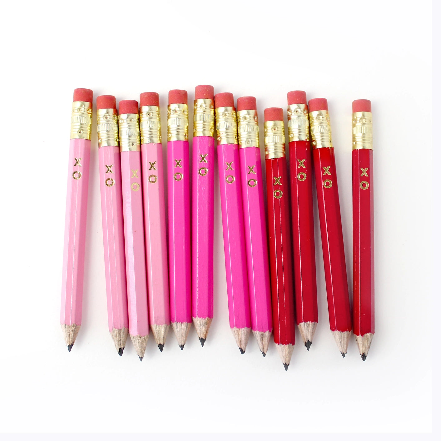 Mini pencils in shades of pink 