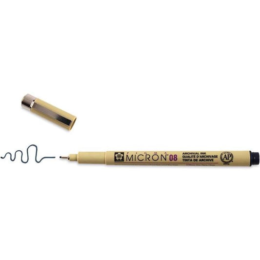Cream colored pen barrel with fine-tip black pen