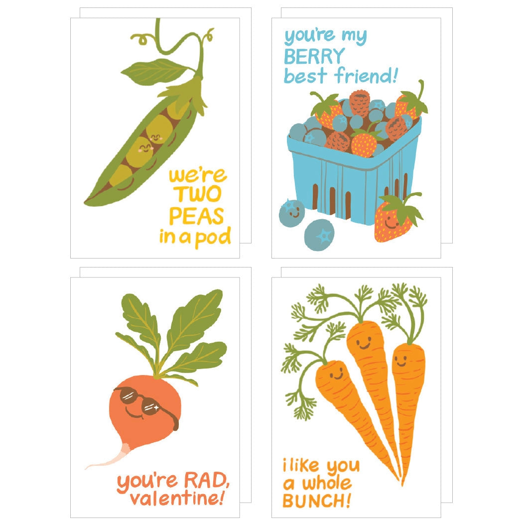 Four different snack valentine designs 