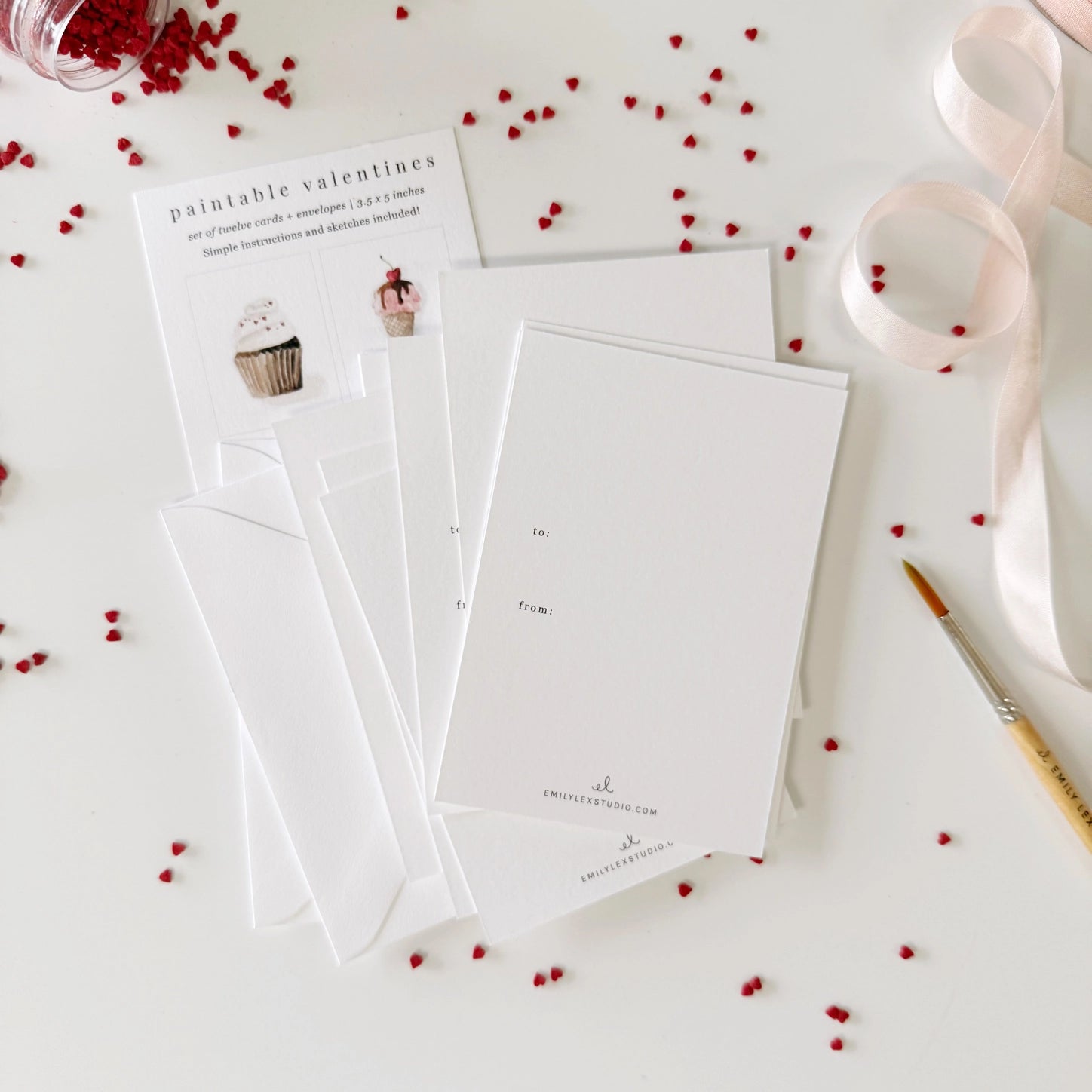 Inside view of notecard set showing to/from detail 