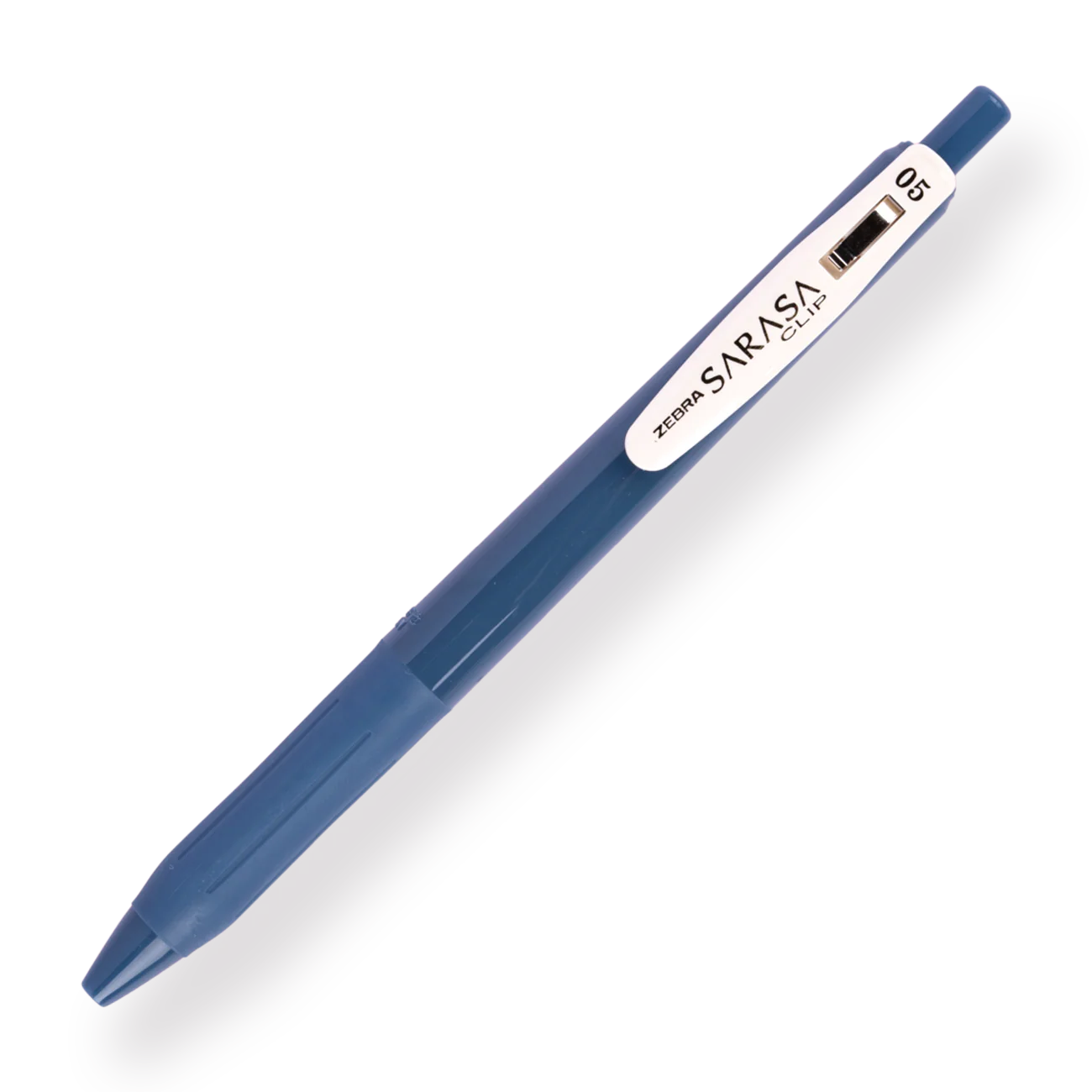 Blue pen with 'Zebra Sarasa' branding on a white background