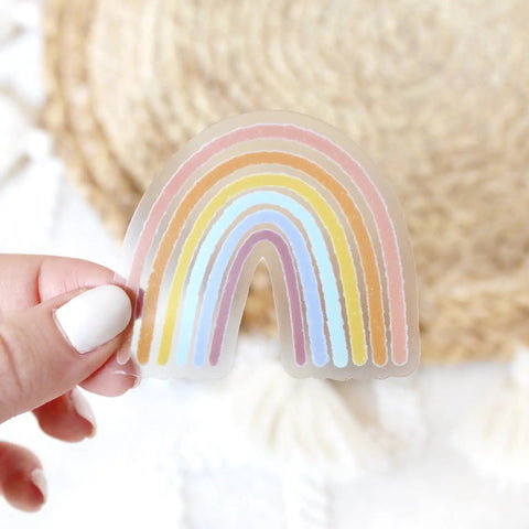Pastel rainbow sticker with clear background